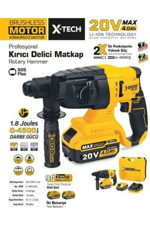 KIRICI DELİCİ MATKAP SETİ 20 VOLT (4.0Ah)