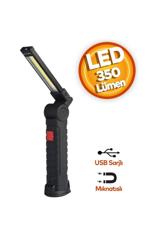 KLAUS MIKNATIS VE KIRMIZI LED İŞ FENERİ  (3 W & 18000 MAH & 350 LÜMEN)