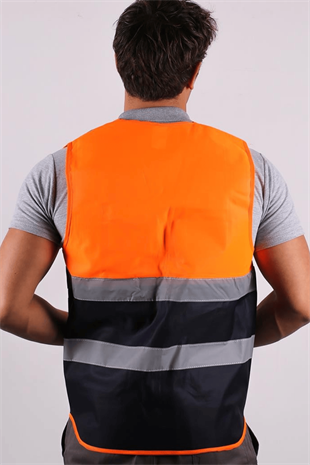 MÜHENDİS TİPİ İKAZ YELEĞİ TURUNCU  ( M)