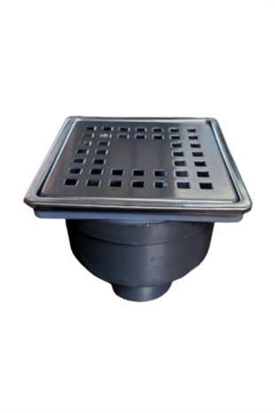 10X10 PASLANMAZ ÇERÇEVE VE IZGARA KLEPELİ ALTTAN ÇIKIŞLI SÜZGEÇ A.Ç.50
