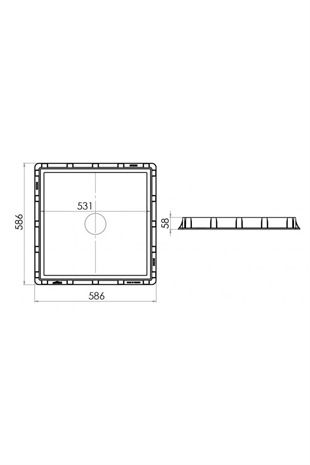 PLS RÖGAR ÇERÇEVE +DÜZ KAPAK 55X55