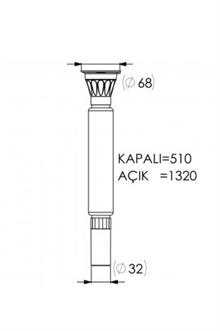 PLS UZUN KÖRÜKLÜ SIFON STANDART Ø32X70MM