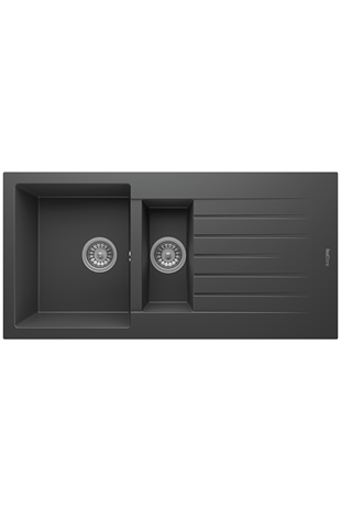 REALSTONE ANTRASİT  P05 TROYA 100  1000X500 1.5 GÖZ DAMLALIKLI GRANİT EVİYE
