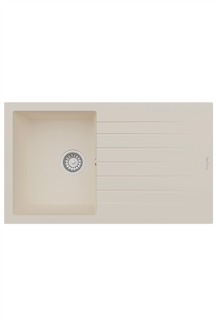 REALSTONE KREM P04 TROYA 86 860X500 DAMLALIKLI GRANİT EVİYE