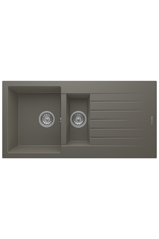 REALSTONE TROYA P05 GRİ 1000X500 1.5 GÖZ DAMLALIKLI GRANİT EVİYE