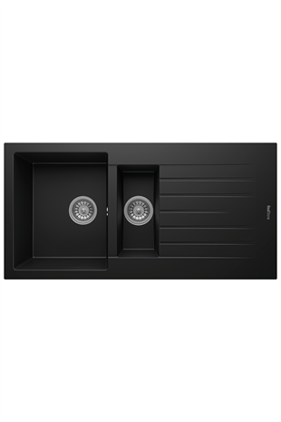 REALSTONE SİYAH  P05 TROYA 100  1000X500 1.5 GÖZ DAMLALIKLI GRANİT EVİYE