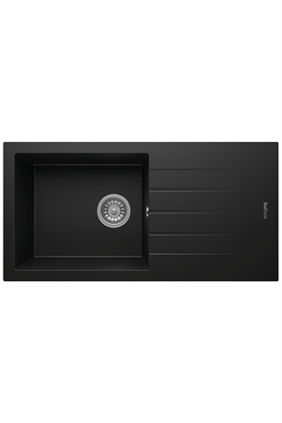 REALSTONE SİYAH P11 ASSOS 86 XL 860X435  DAMLALIKLI GRANİT EVİYE