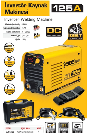 SGS İNVERTÖR KAYNAK MAKİNESİ 125 AMPER