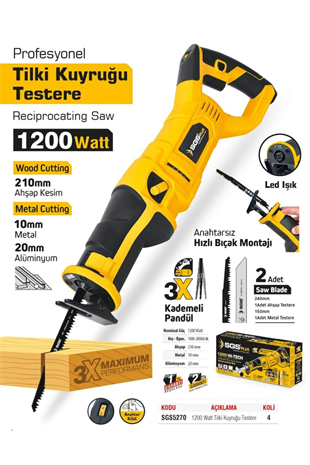 TİLKİ KUYRUĞU TESTERE 1200 WATT