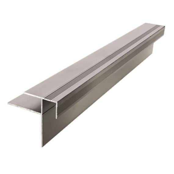 10 MM ALÜMİNYUM LAMİNANT PARKE BURUN PROFİLİ GRİ