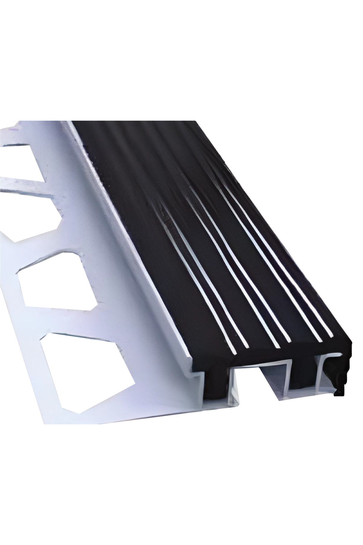 10 MM LASTİKLİ MERDİVEN BASAMAK PROFİLİ SİYAH