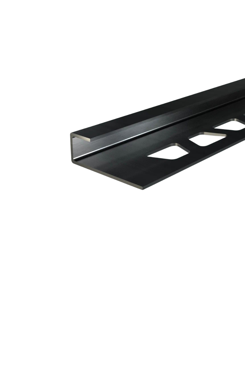 10 MM SERAMİK KÖŞE PROFİLİ SİYAH İNOKS KARE (0,40 MM=2,44 MT=201 KLT)