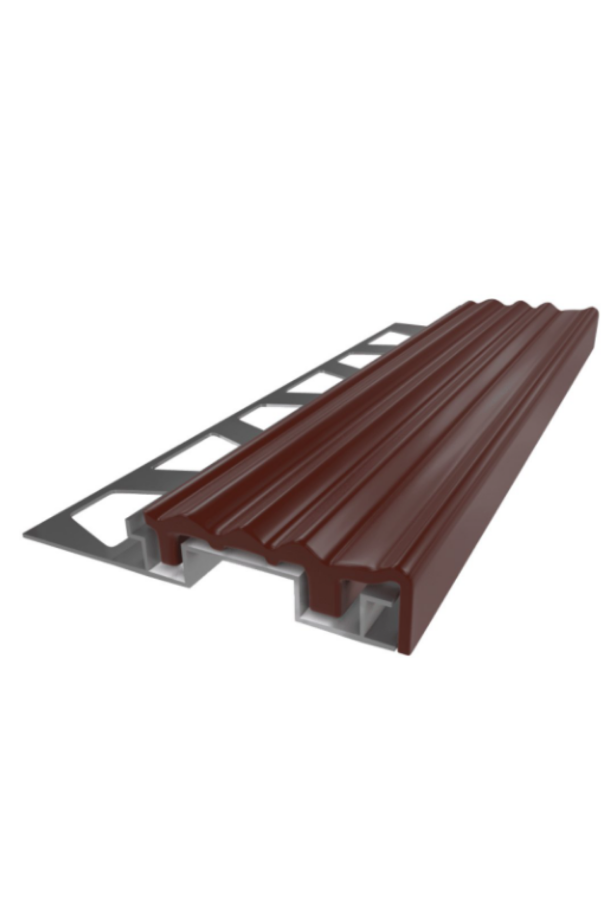 12 MM LASTİKLİ MERDİVEN BASAMAK PROFİLİ KAHVE
