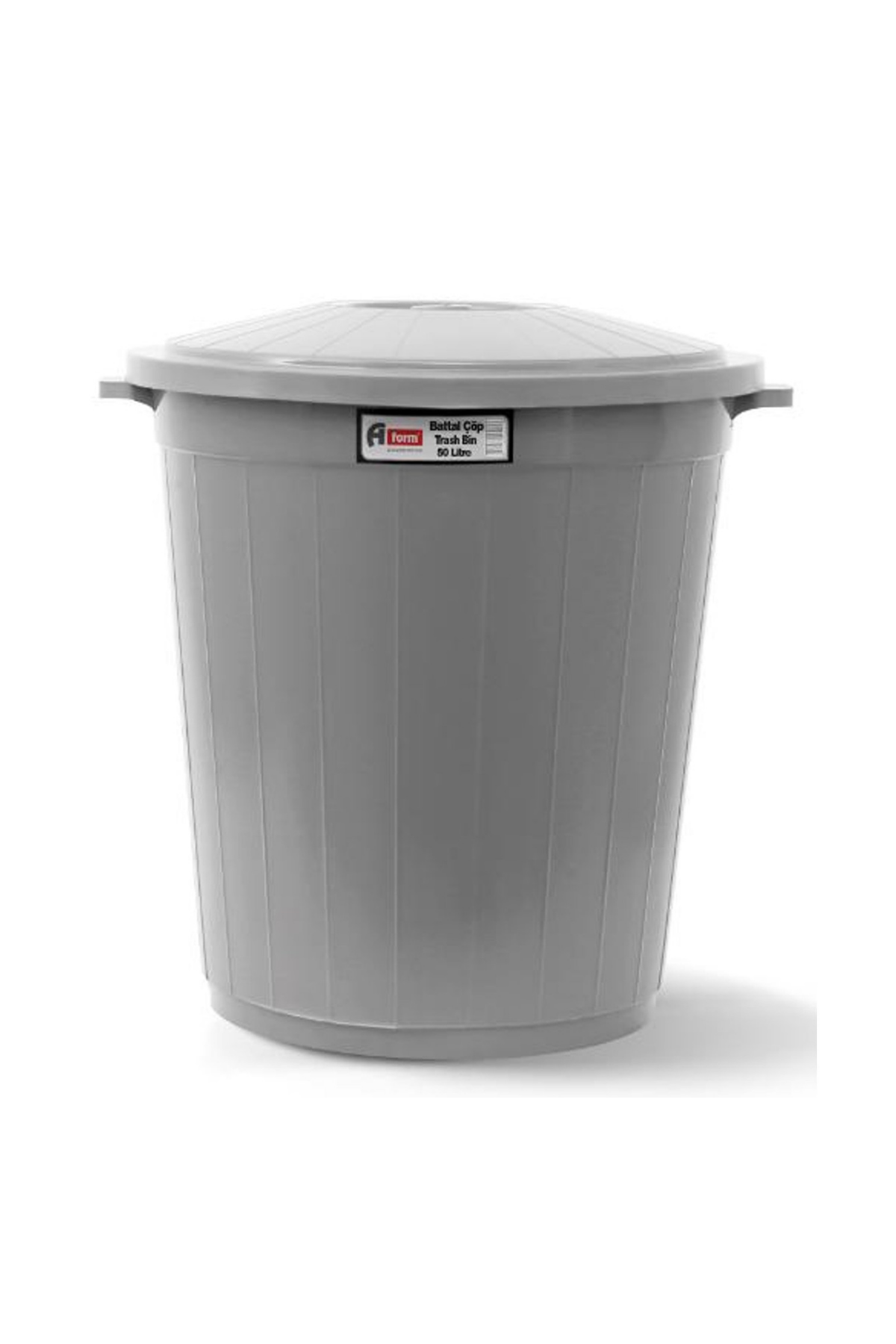 A FORM 50 LT.YUVARLAK KAPAKLI ÇÖP KOVASI GRİ*15