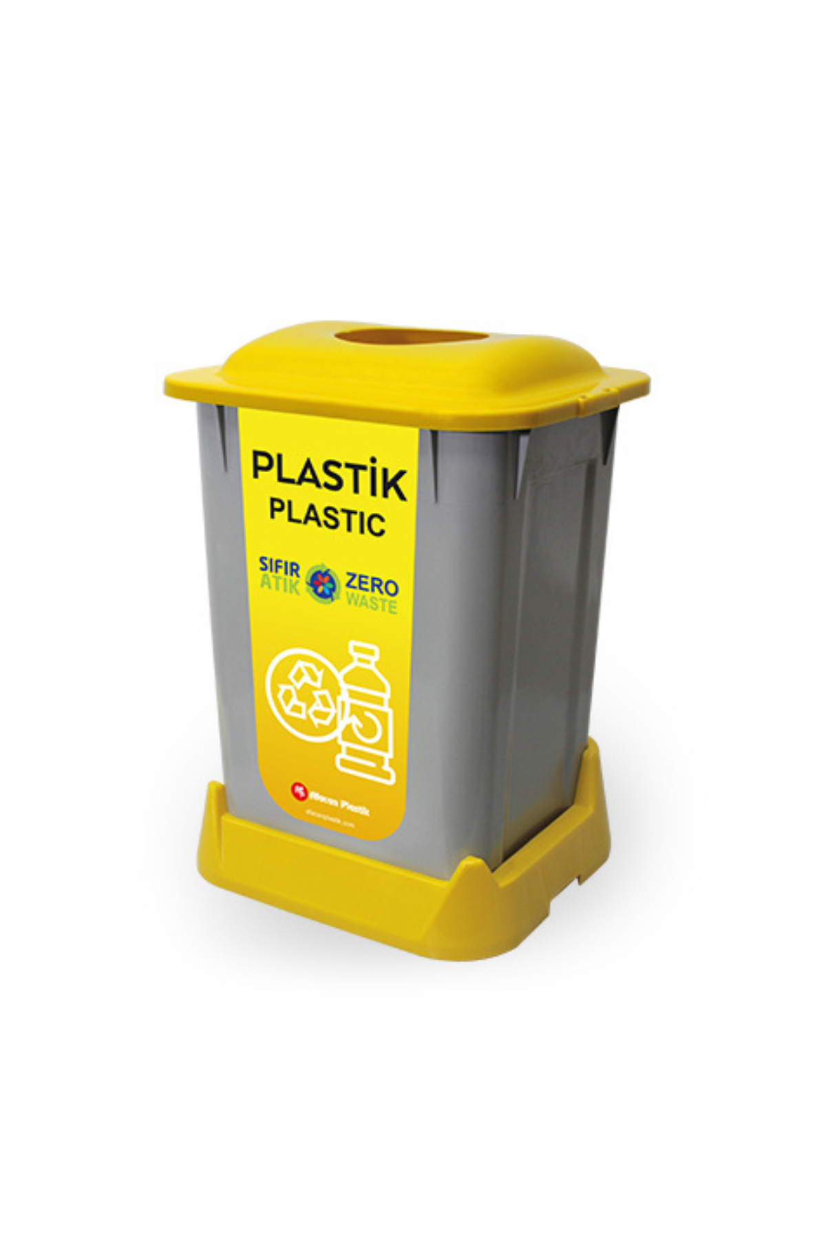 A FORM SIFIR ATIK KOVASI 50 LT.NATUREL SARI-PLASTİK ATIK