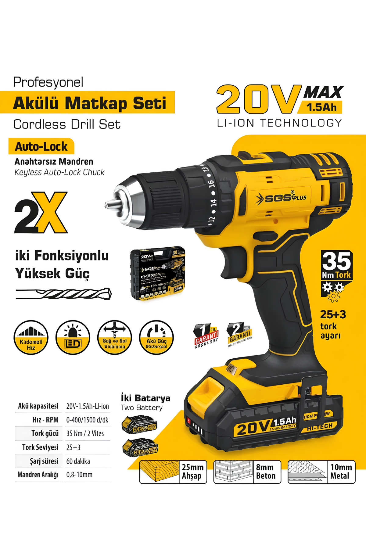 AKÜLÜ VİDALAMA SETİ 20 VOLT