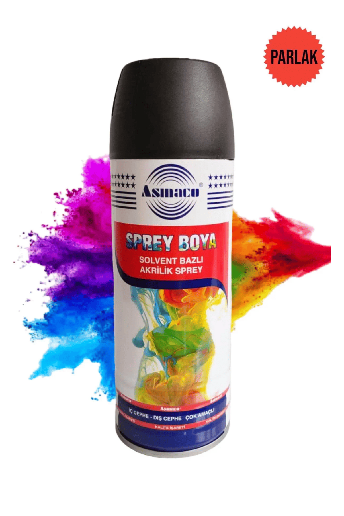 ASMACO PARLAK SİYAH AKRİLİK SPREY BOYA 400 ML (RAL 9005)