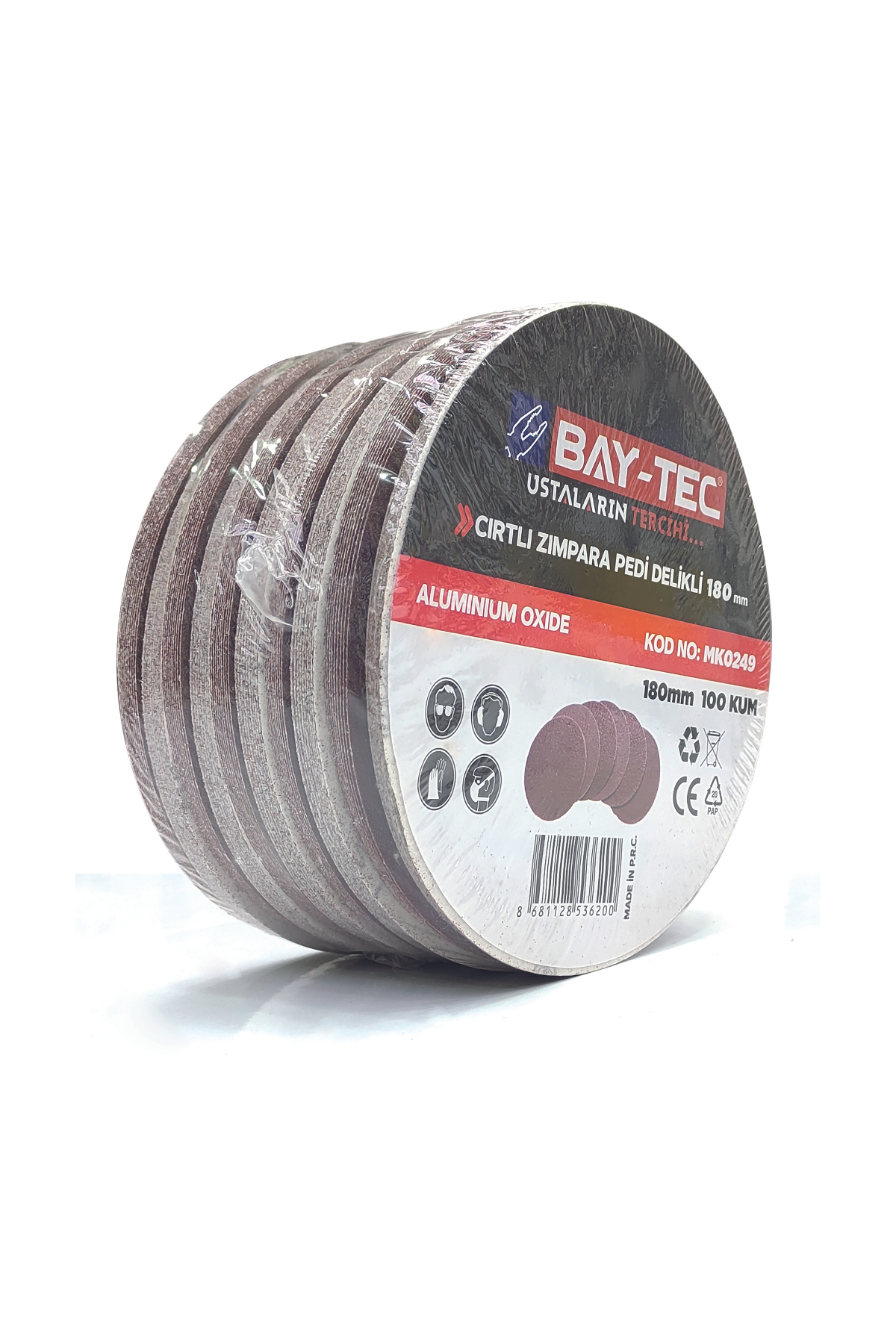 BAY-TEC CIRTLI  ZIMPARA   DELİKLİ  225mm  120 KUM