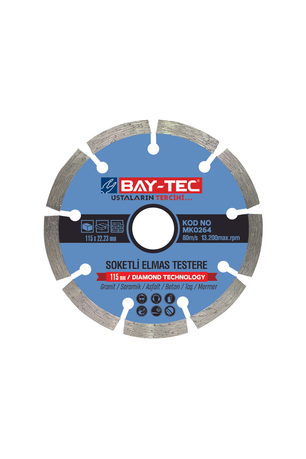 BAY-TEC SOKETLİ  ELMAS  TESTERE  115mm
