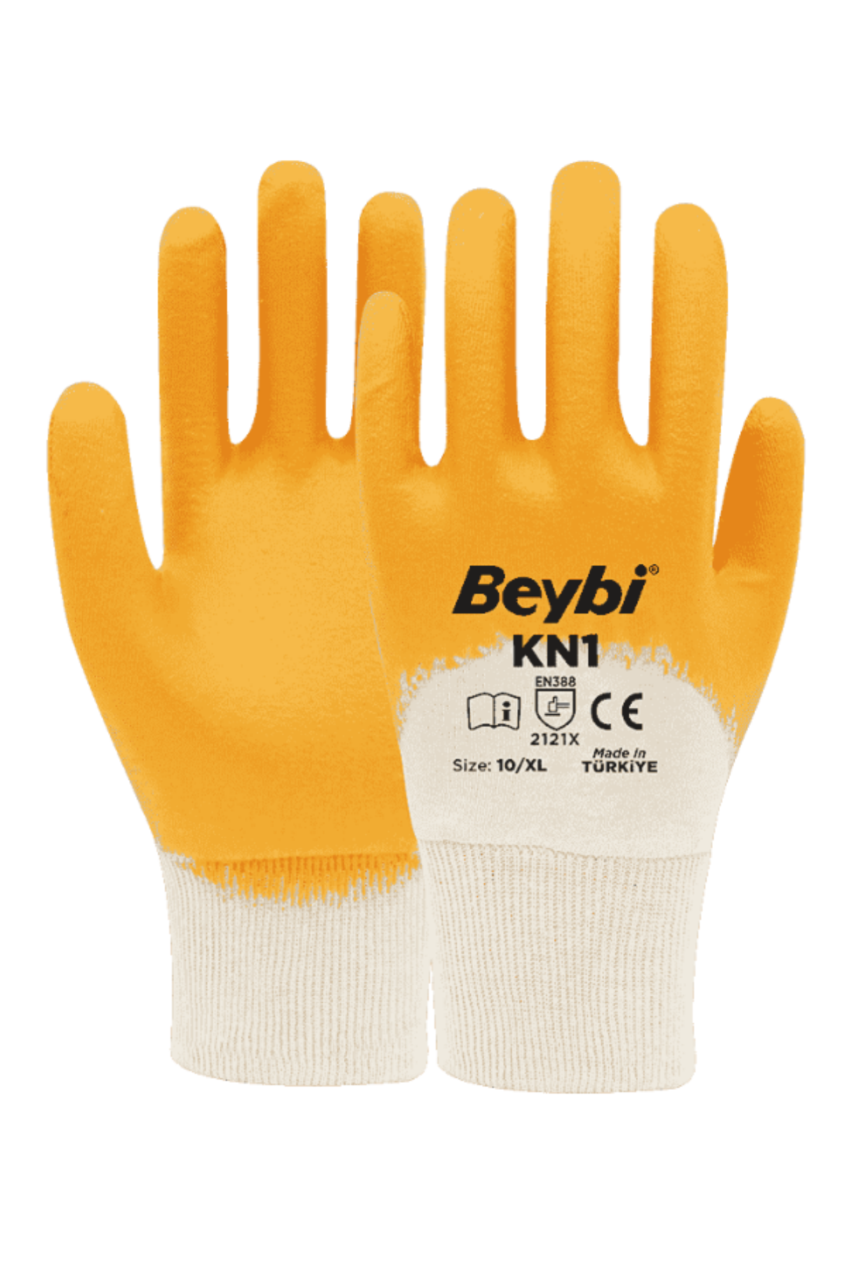 BEYBİ SARI-BEYAZ NİTRİL ELDİVEN KN-1 NO:9
