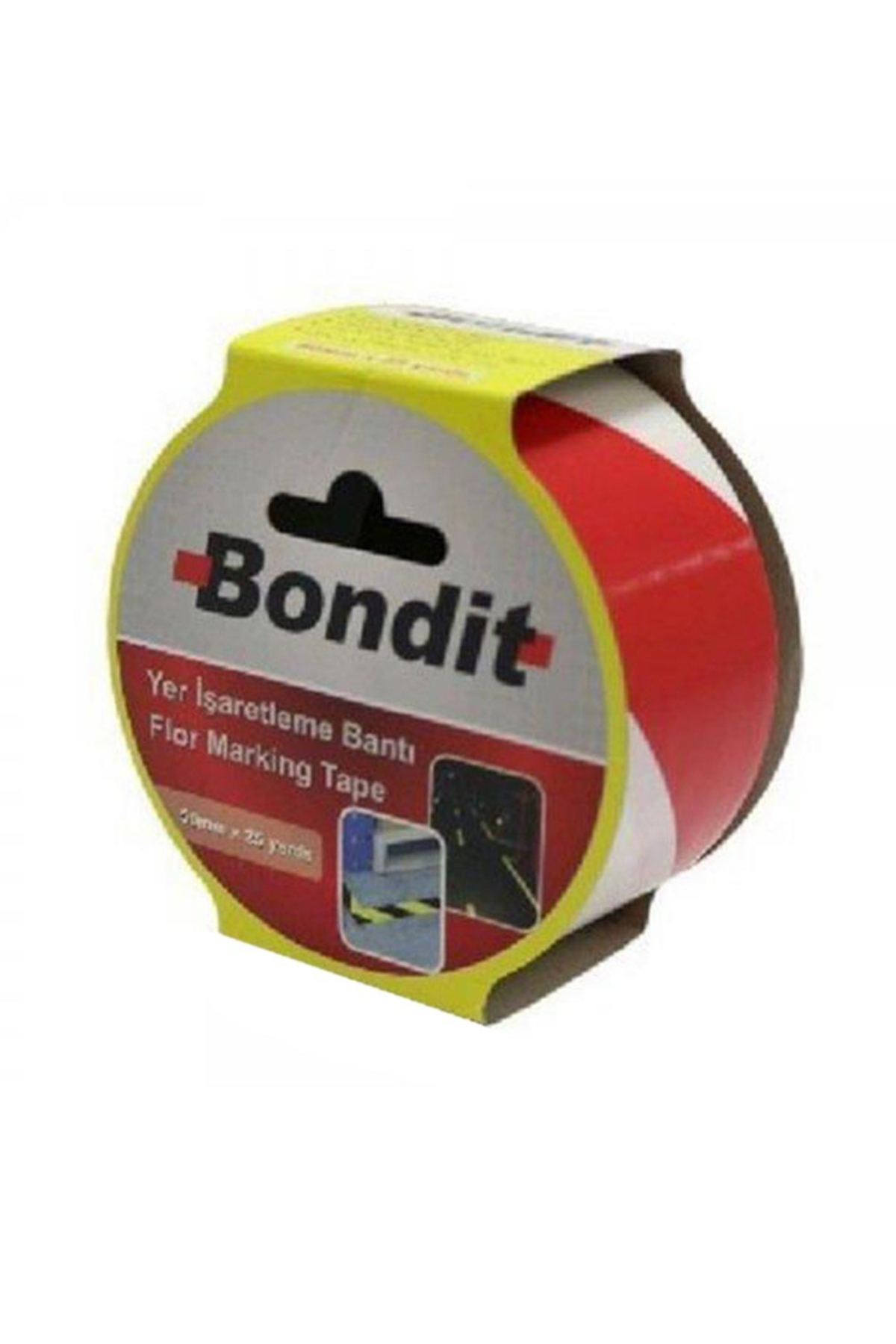BONDIT KIRMIZI-BEYAZ YER İŞARETLEME BANDI (50 MM)