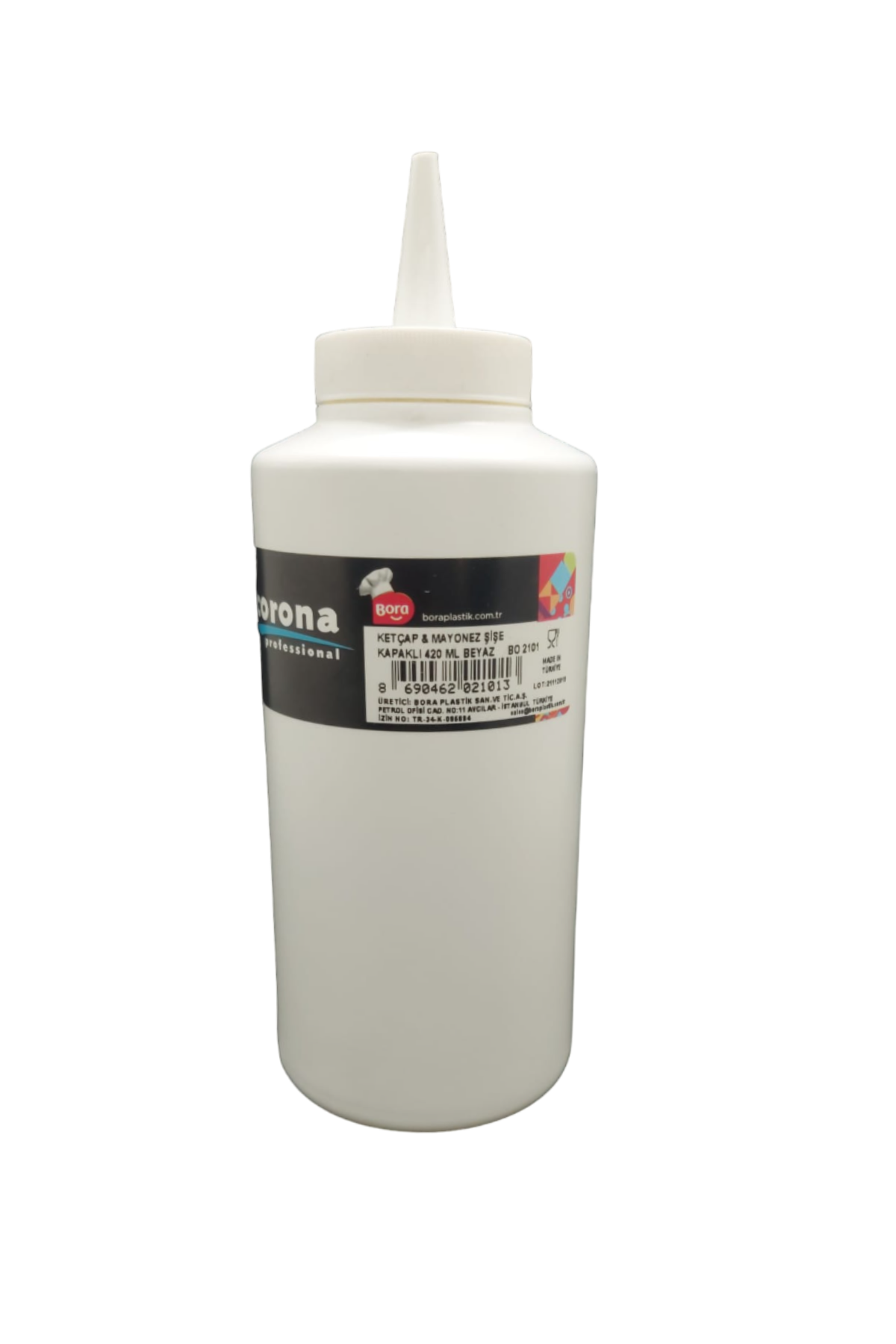 BORA KETÇAP&MAYONEZ KAPAKLI ŞİŞE 420 ML.BEYAZ