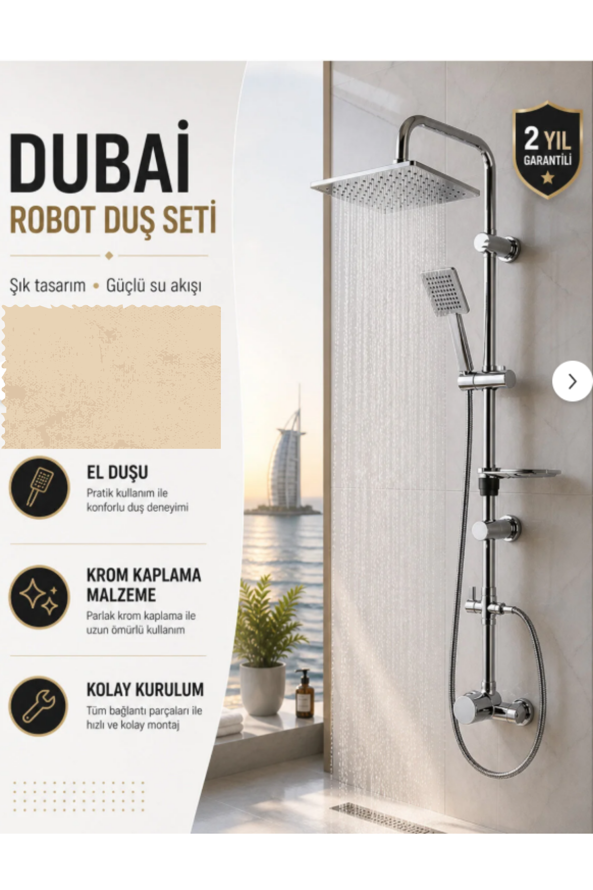 DUBAİ KROM ROBOT DUŞ SETİ