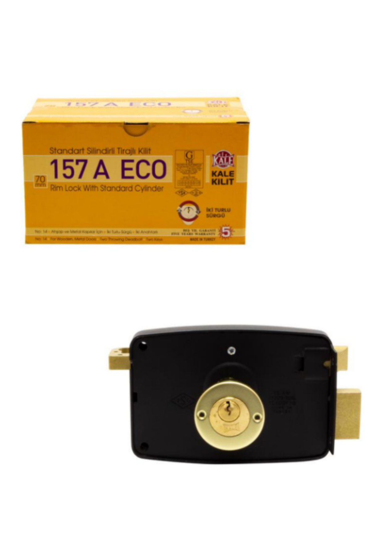 KALE  DEMİR KAPI STANDART SİLİNDİRLİ TRAJLI KİLİT (14 CM)