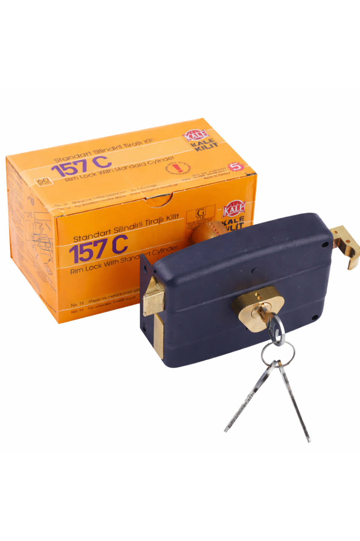 KALE  DEMİR KAPI STANDART SİLİNDİRLİ TRAJLI KİLİT (14 CM)