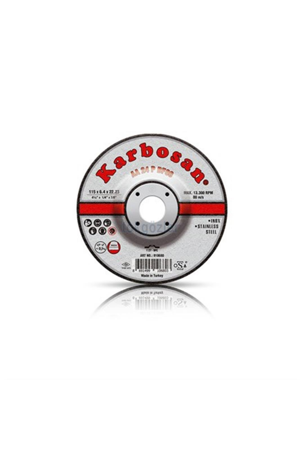 KARBOSAN INOX BOMBELİ TAŞLAMA (AA 24 P BF80 & 180X6.4X22.23)