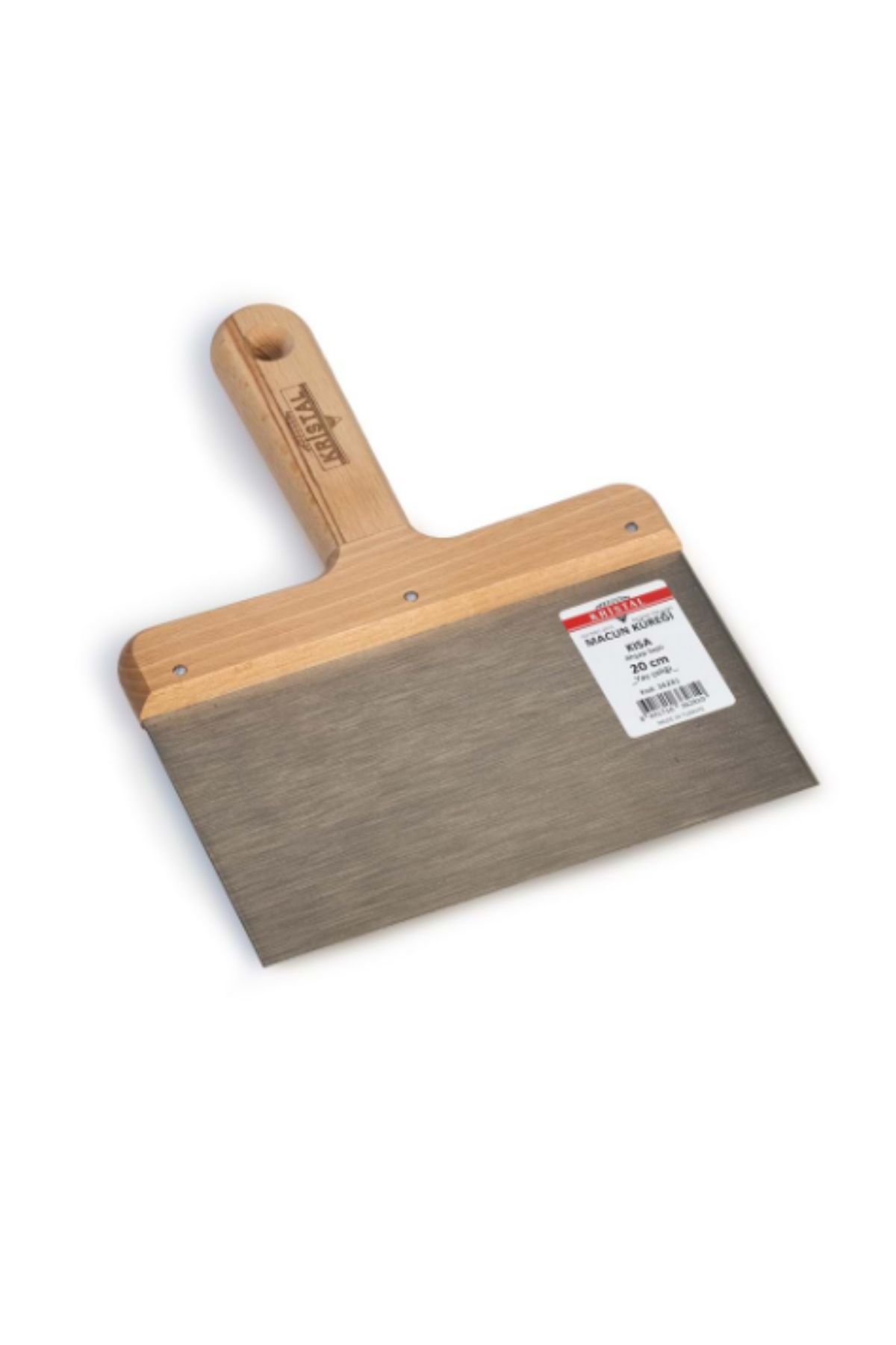 KRİSTAL AHŞAP SAPİ İNOX MACUN KÜREĞİ (20 CM)