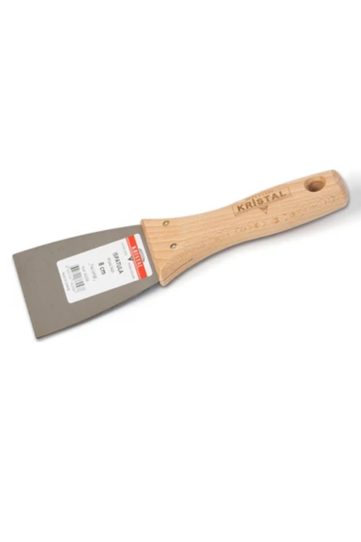 KRİSTAL AHŞAP SAPLI İNOX ISPATULA (12 CM)