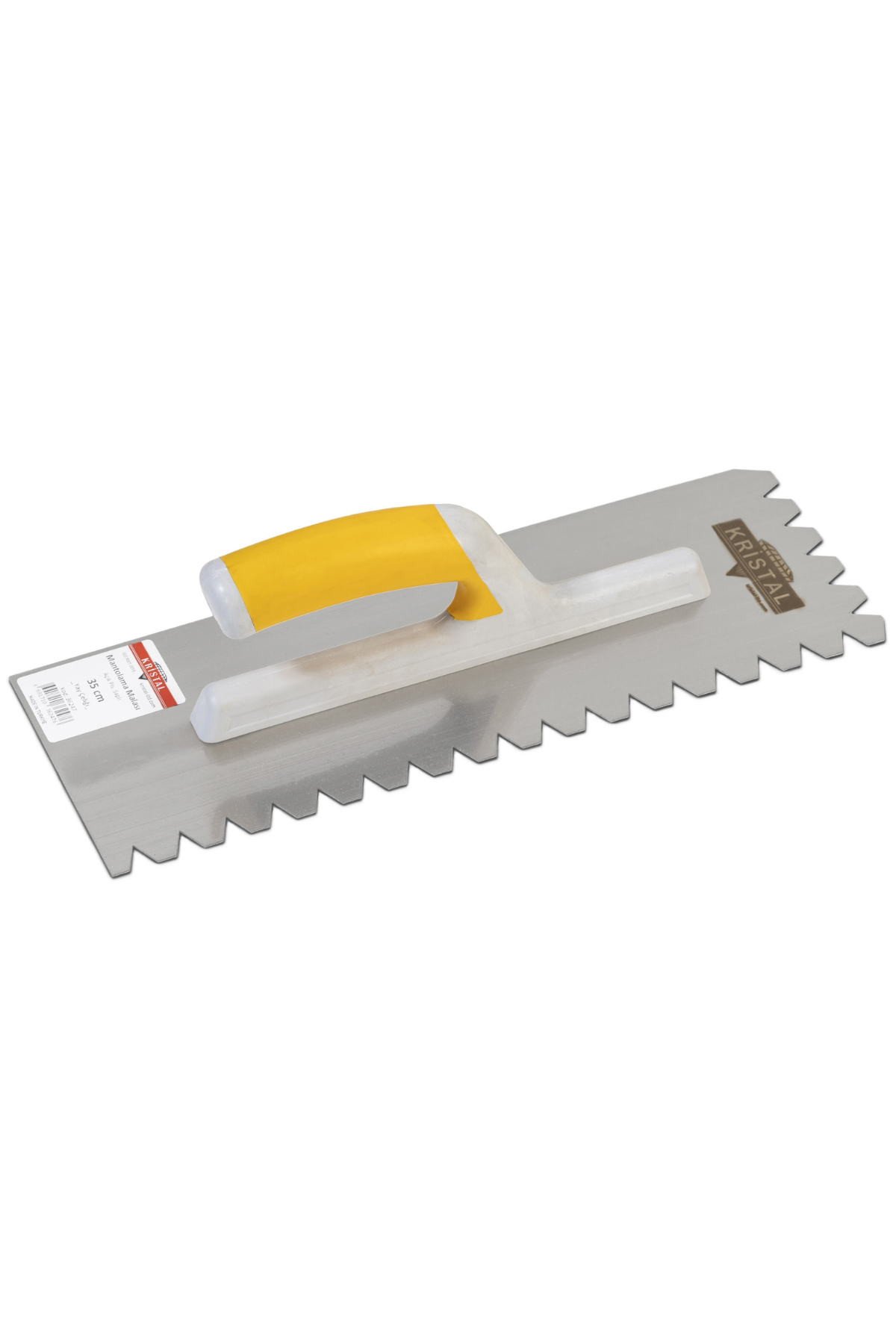 KRİSTAL PLASTİK AÇIK SAPLI İNOX MANTOLAMA MALASI (35 CM)
