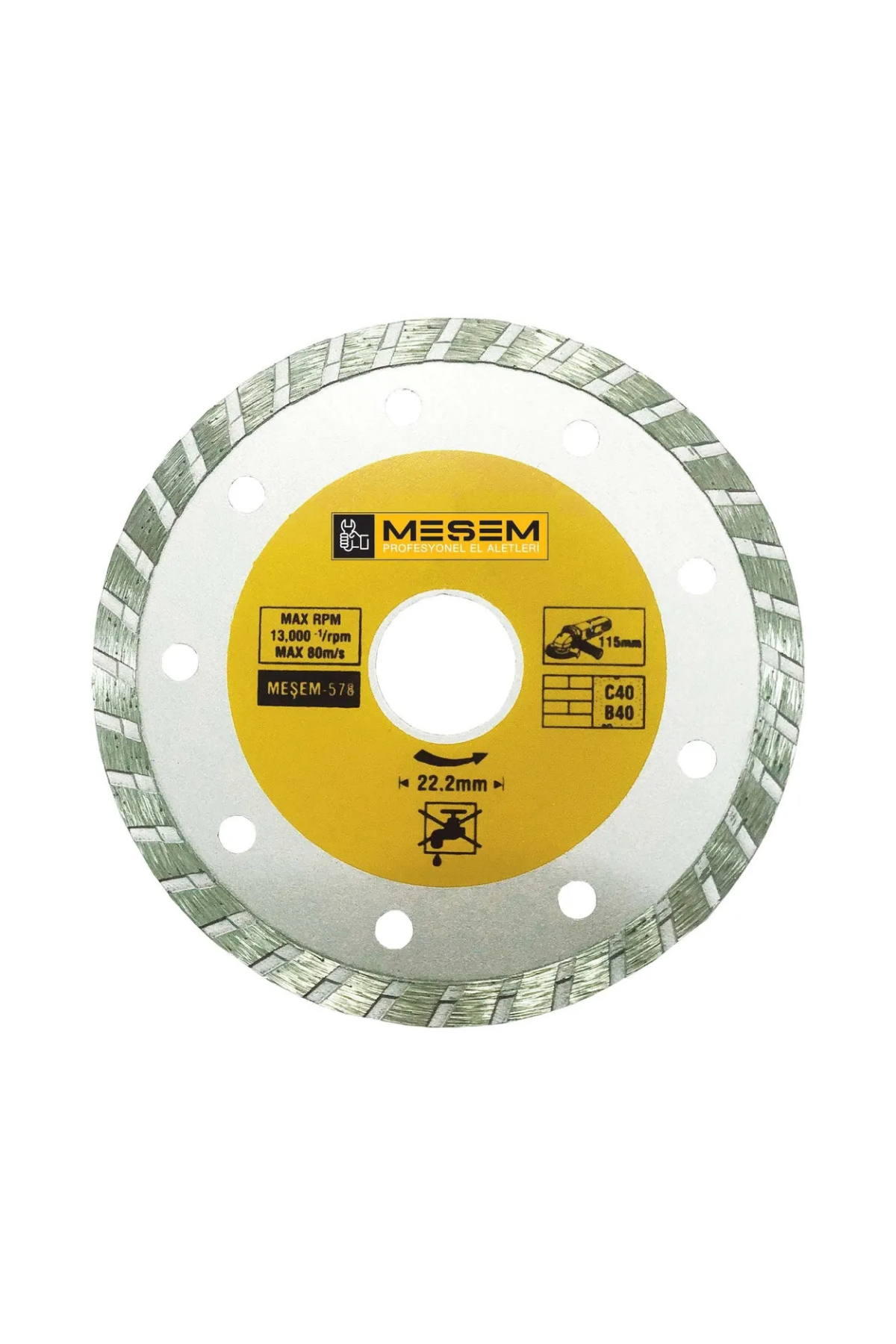 MESEM GRANİT MERMER KESİCİ ELMAS TESTERE (Q 115 mmX1.6 MM X 22 MM)