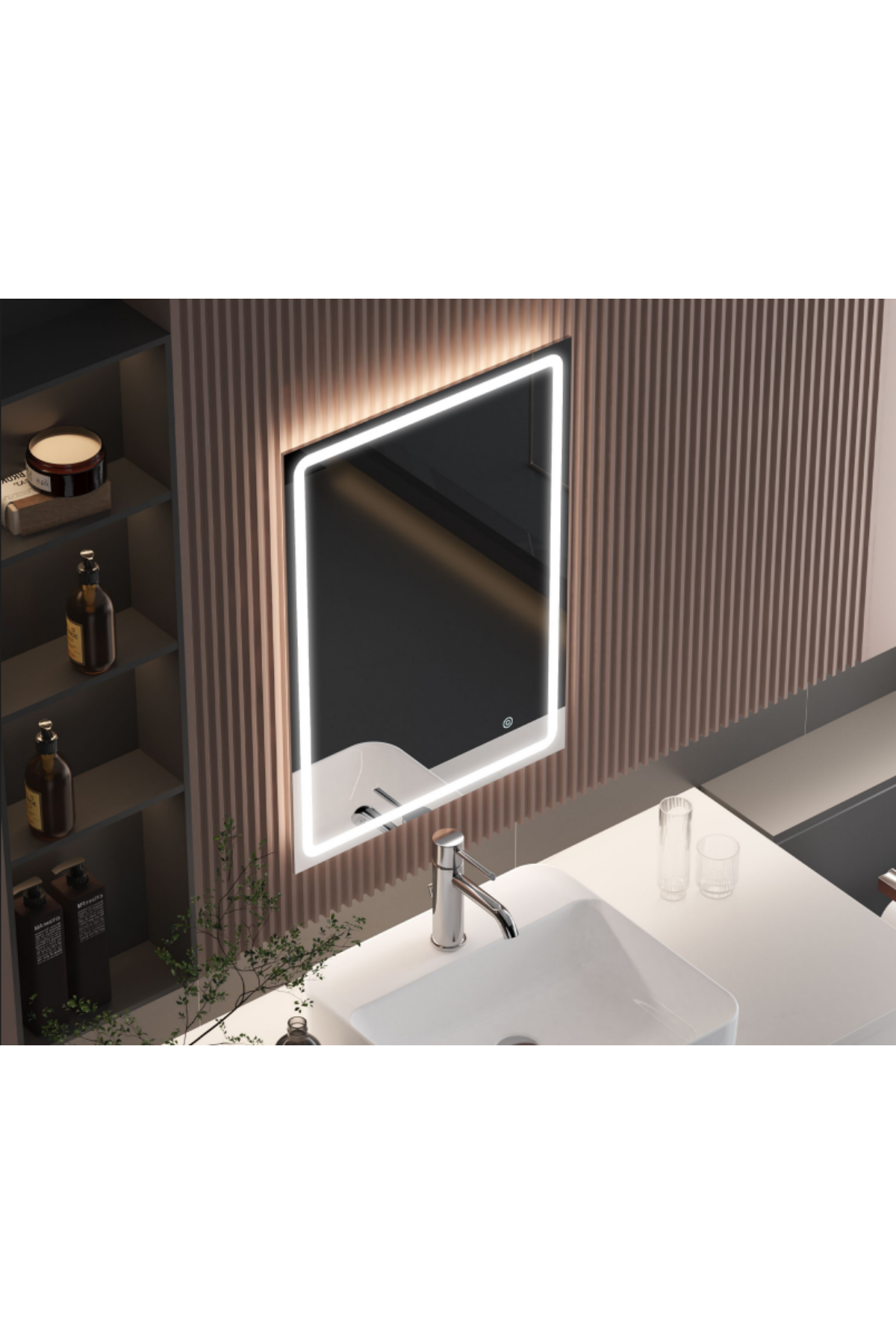 NİL SATİNALI DOKUNMATİK SENSÖR LED AYNA DW DİM DEF(100X70 CM)