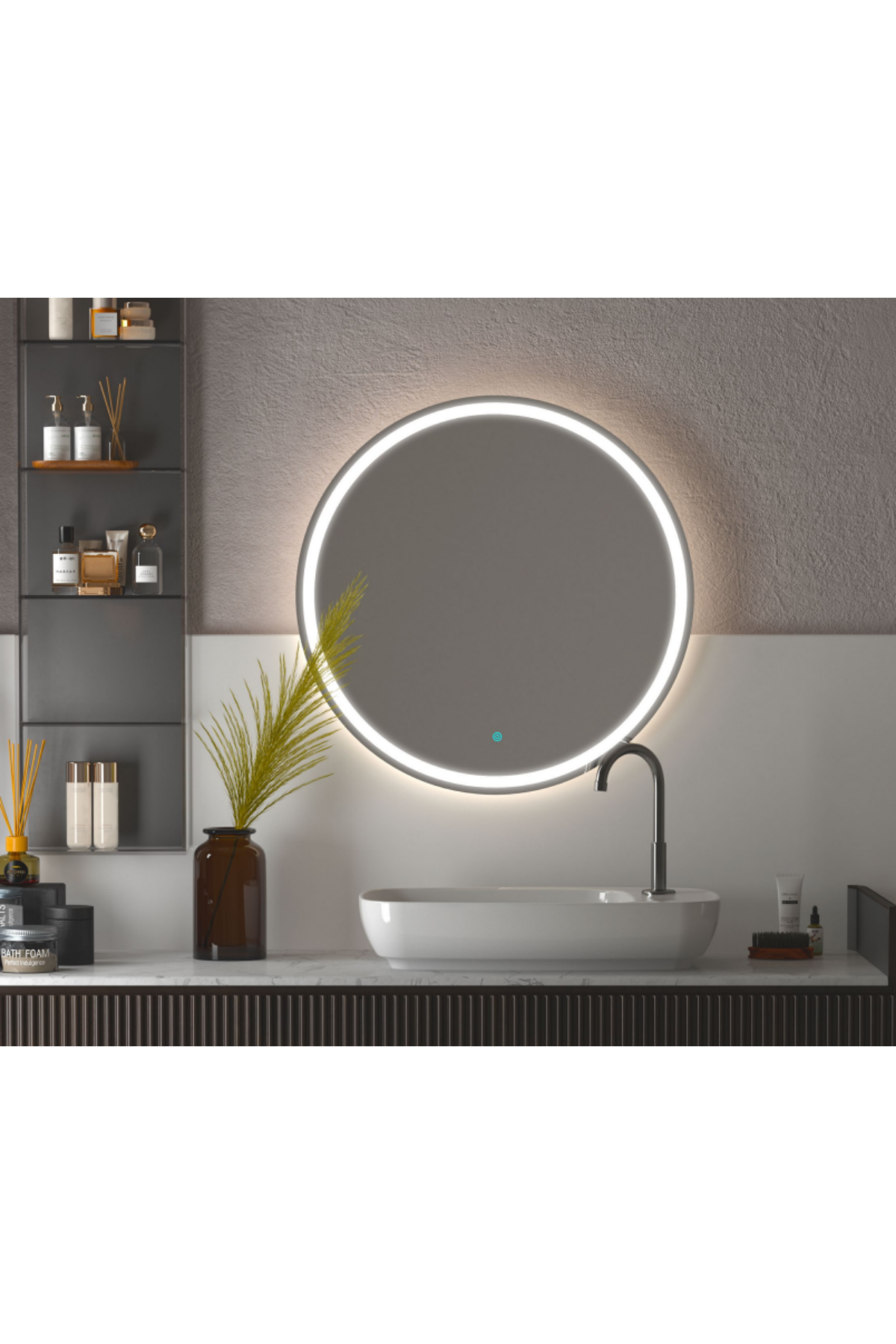NOVA SATİNALI AÇ KAPA LED AYNA (70X70 CM & 6500 K)