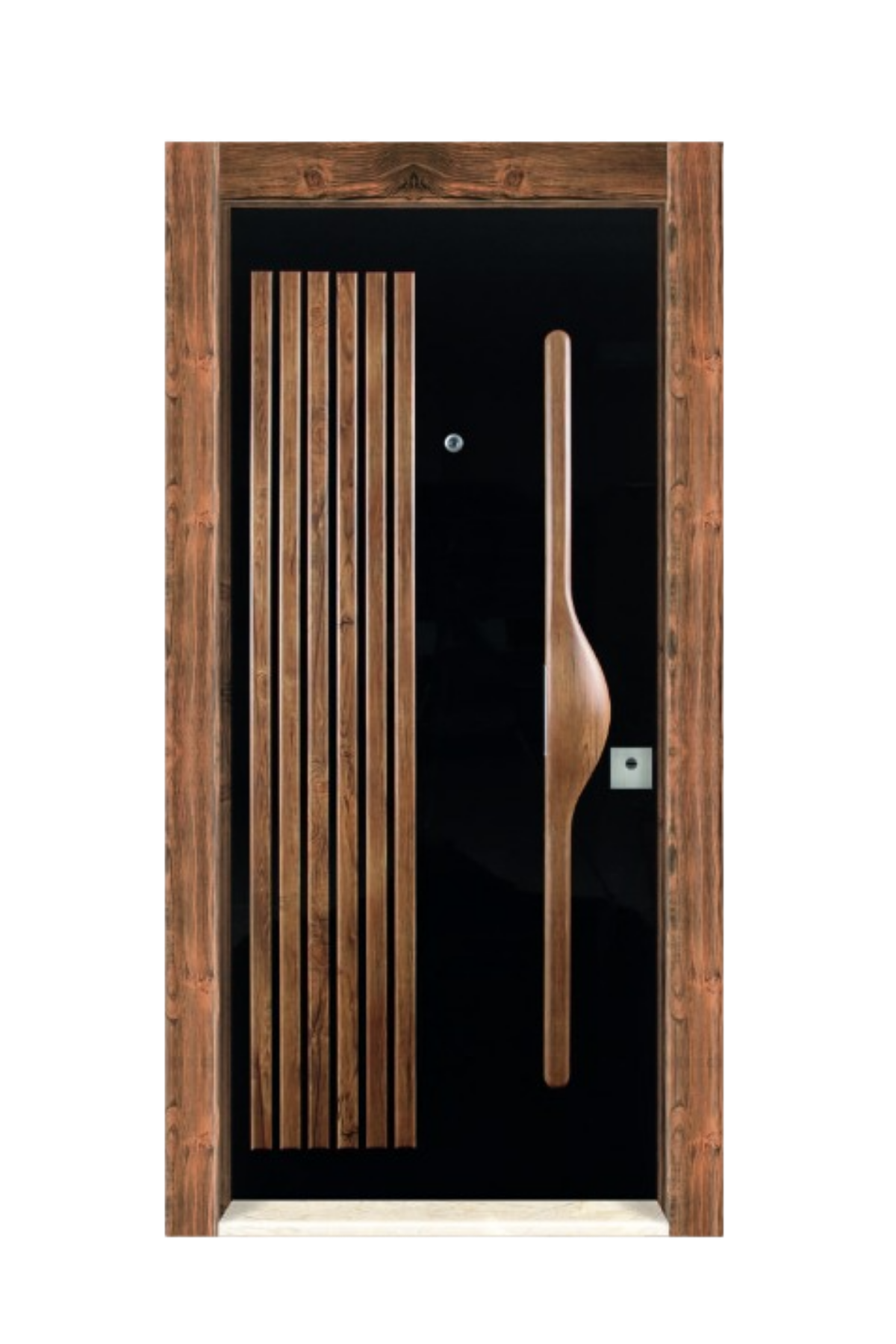 PORTAL ÇELİK KAPI PVC CEVİZ-SİYAH  8119