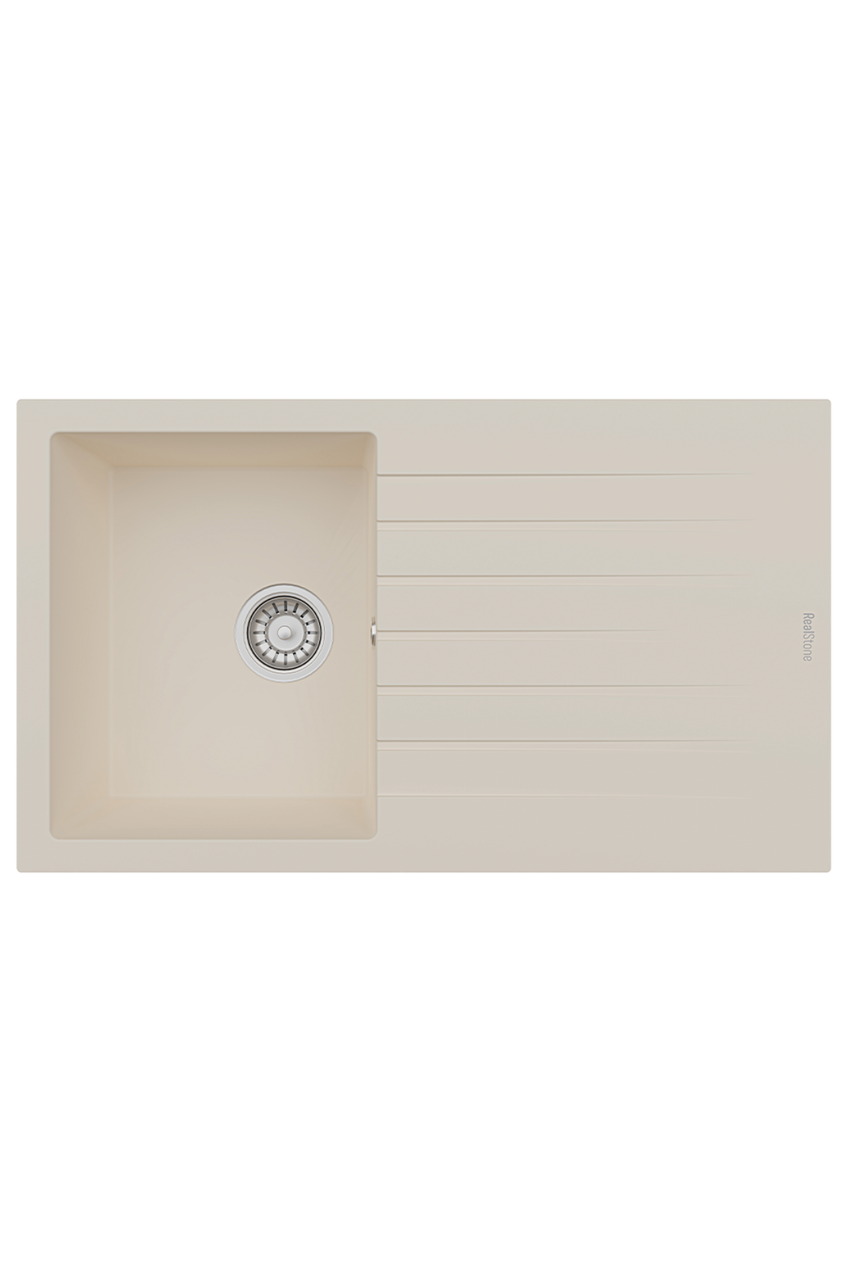 REALSTONE KREM P04 TROYA 86 860X500 DAMLALIKLI GRANİT EVİYE