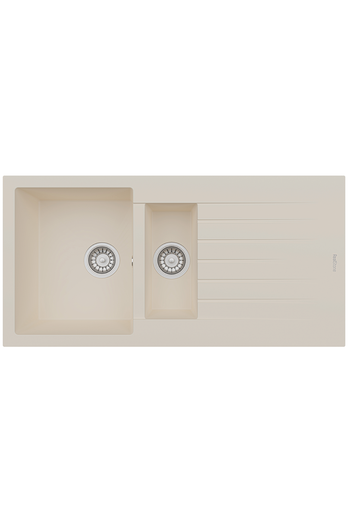 REALSTONE KREM  P05 TROYA 100  1000X500 1.5 GÖZ DAMLALIKLI GRANİT EVİYE