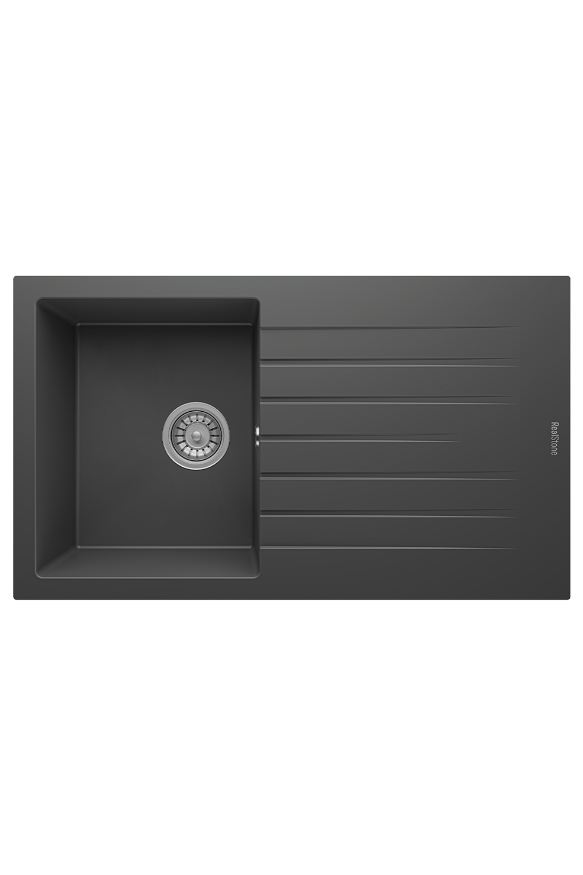 REALSTONE  P04 TROYA ANTRASİT 860X500  DAMLALIKLI GRANİT EVİYE
