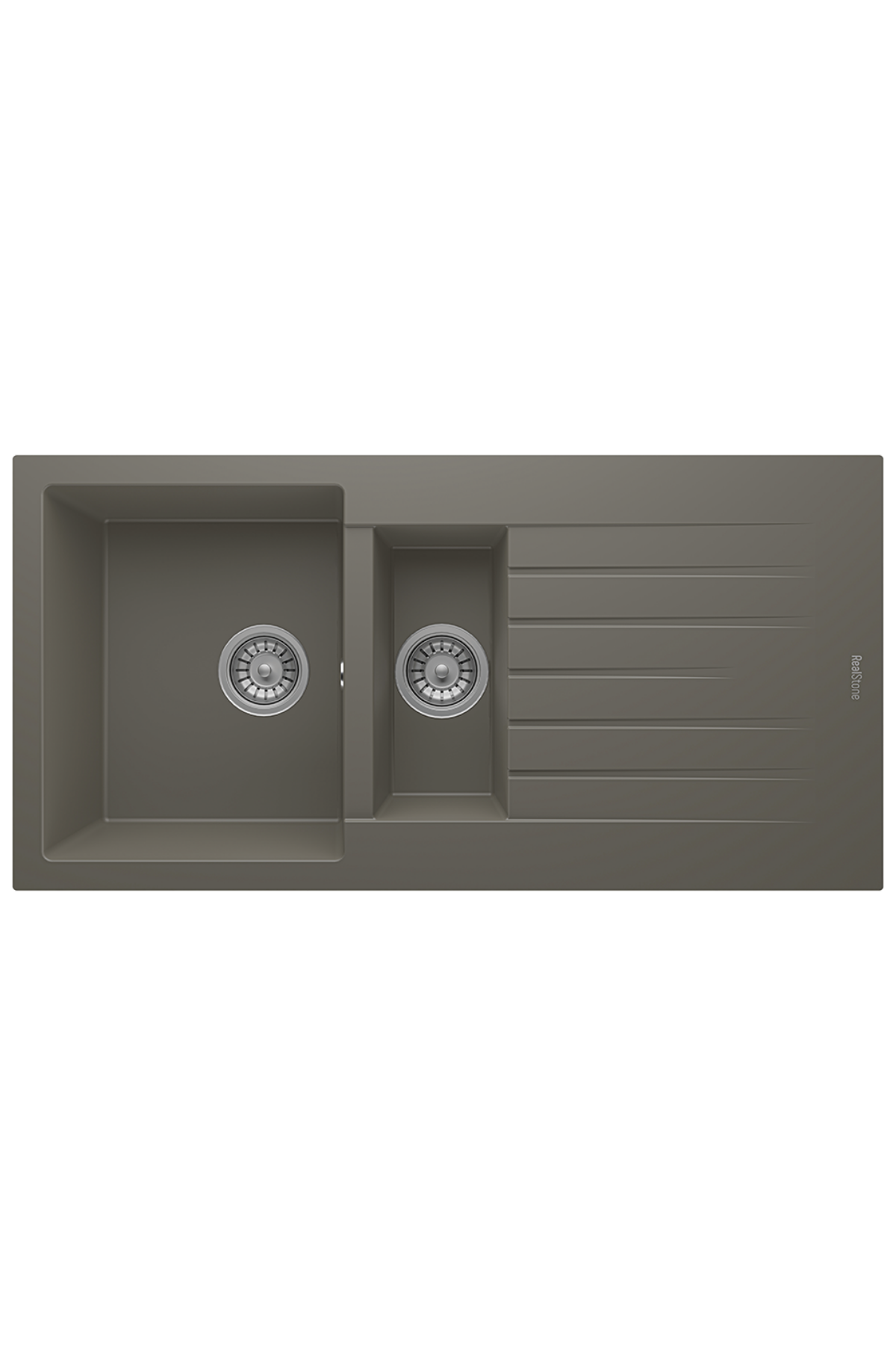 REALSTONE  P05 GRİ 1000X500 1.5 GÖZ DAMLALIKLI GRANİT EVİYE