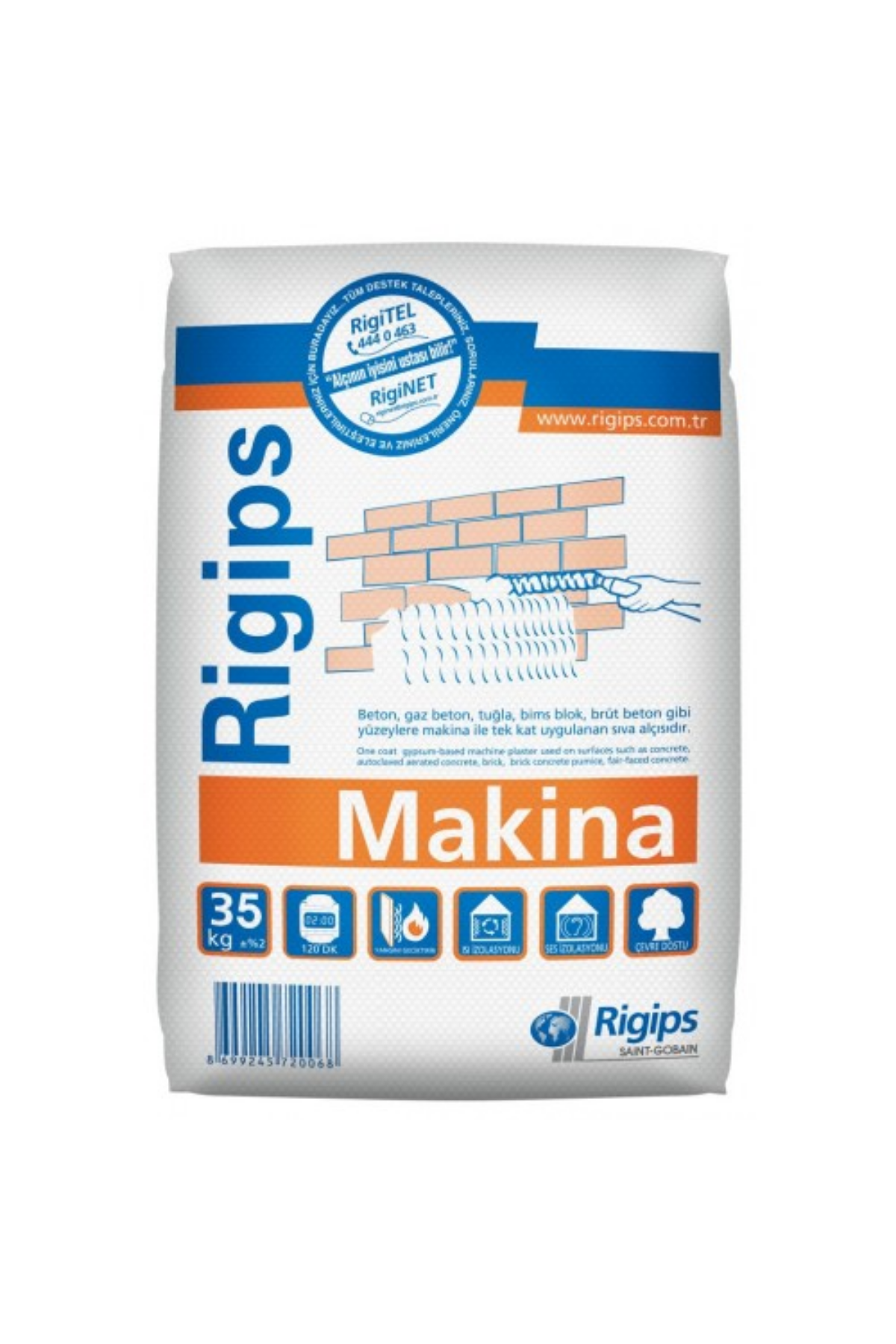 RİGİPS MAKİNA SIVA ALÇI (1 TORBA=35 KG)
