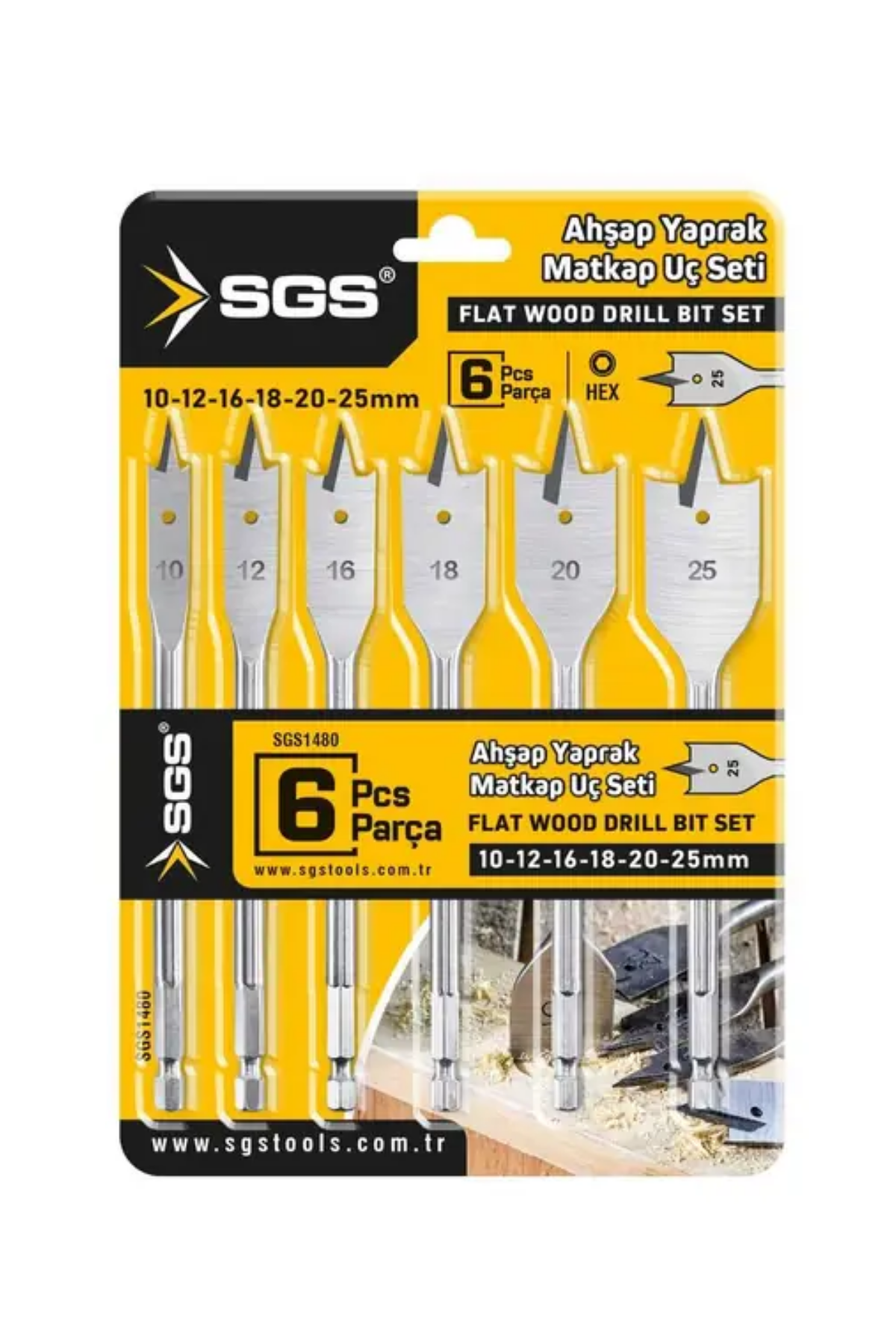 SGS 6 PARÇAAHŞAP YAPRAK MATKAP UCU SETİ