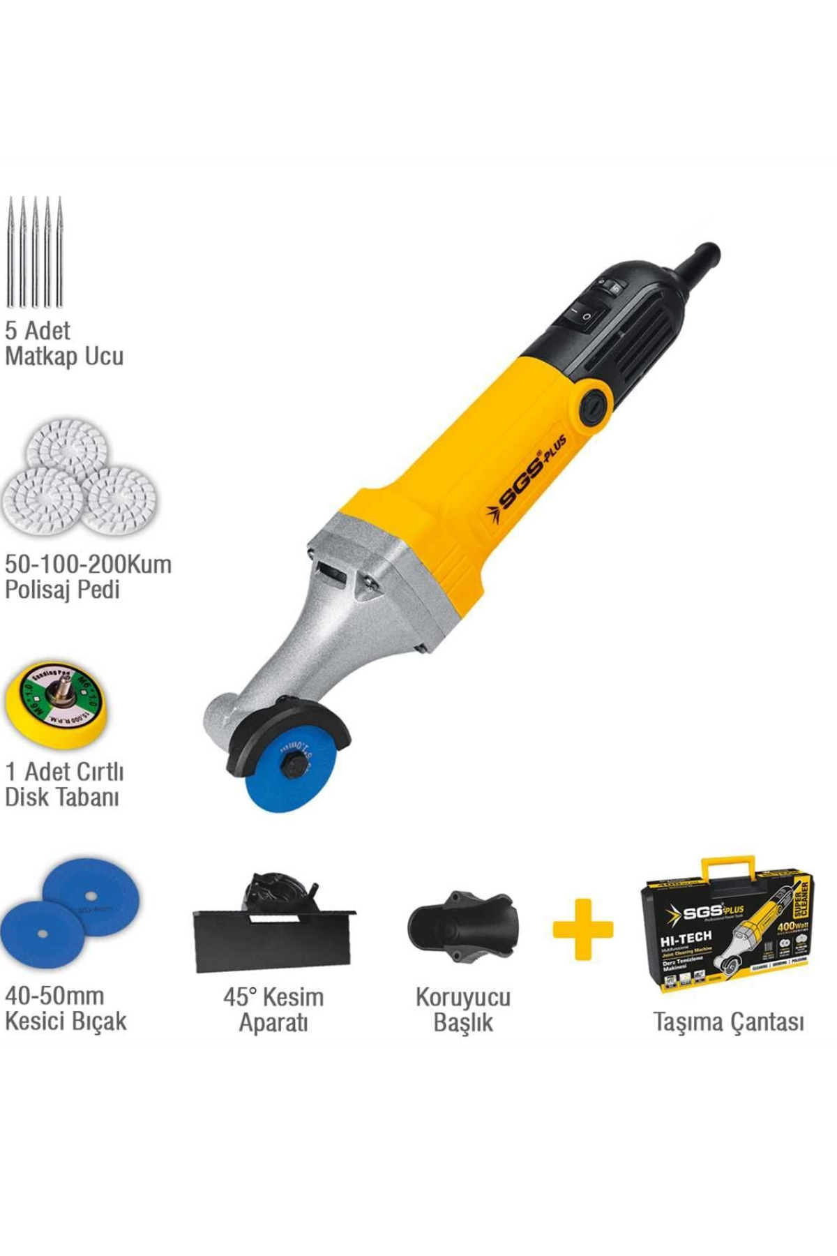 SGS ÇOK AMAÇLI DERZ AÇMA VE KESME MAKİNASI SETİ (400 WATT)