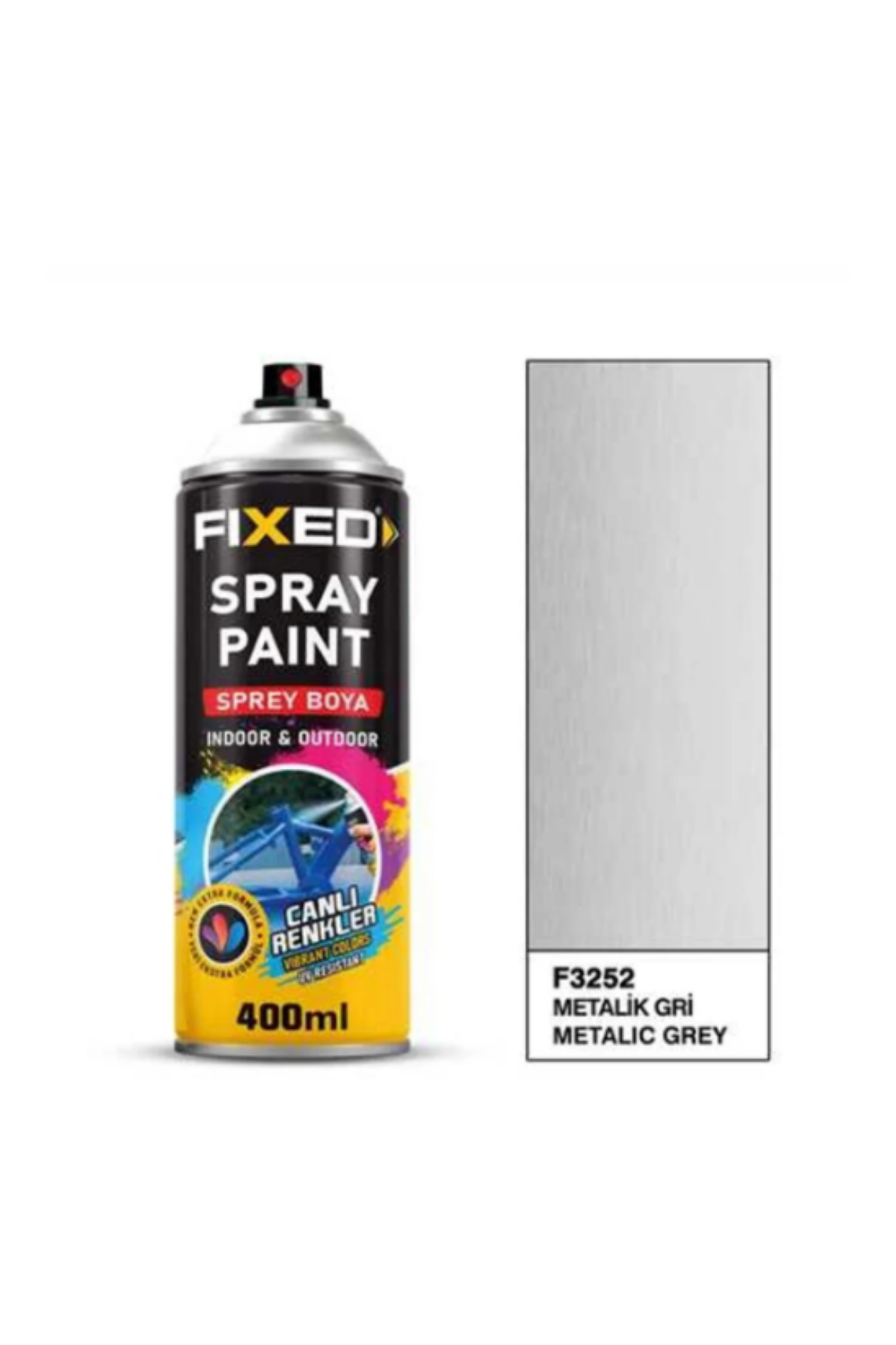 SGS FİXED SPREY BOYA AKRİLİK - METALİK GRİ 320 GR 400 ML