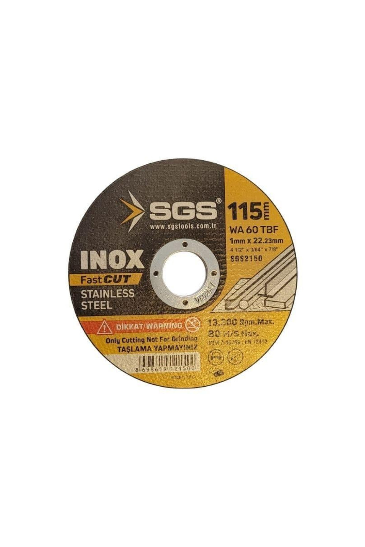 SGS INOX METAL KESİCİ (115X1.0X22 MM)