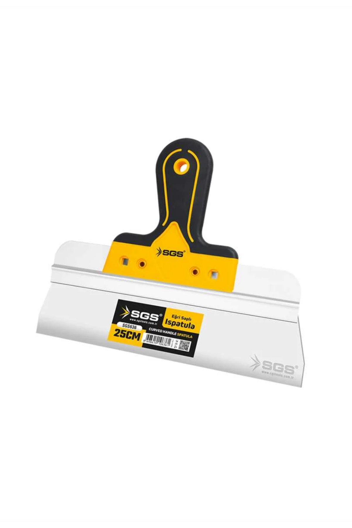 SGS PASLANMAZ ÇELİK EĞRİ SAPLI SPATULA (25 CM)