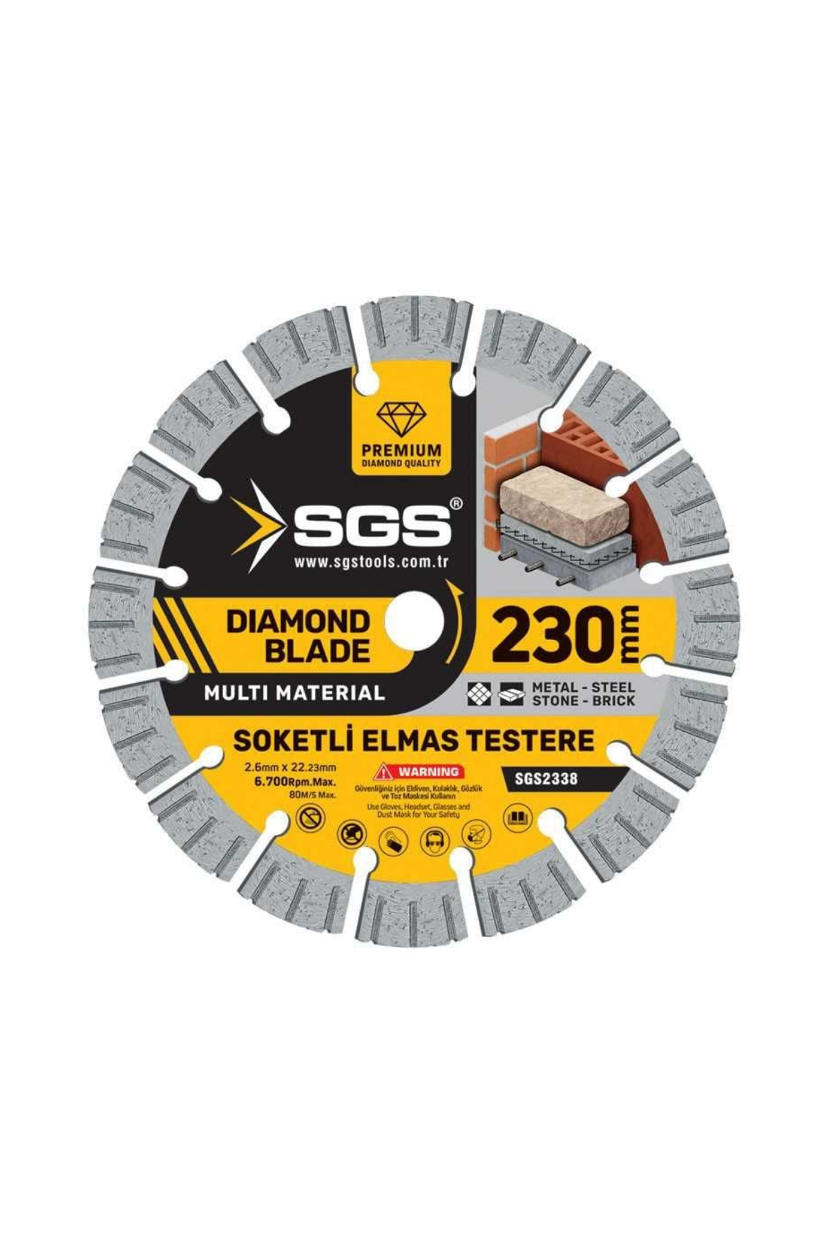 SGS SOKETLİ ELMAS TESTERE MULTI-MATERIAL 230mm