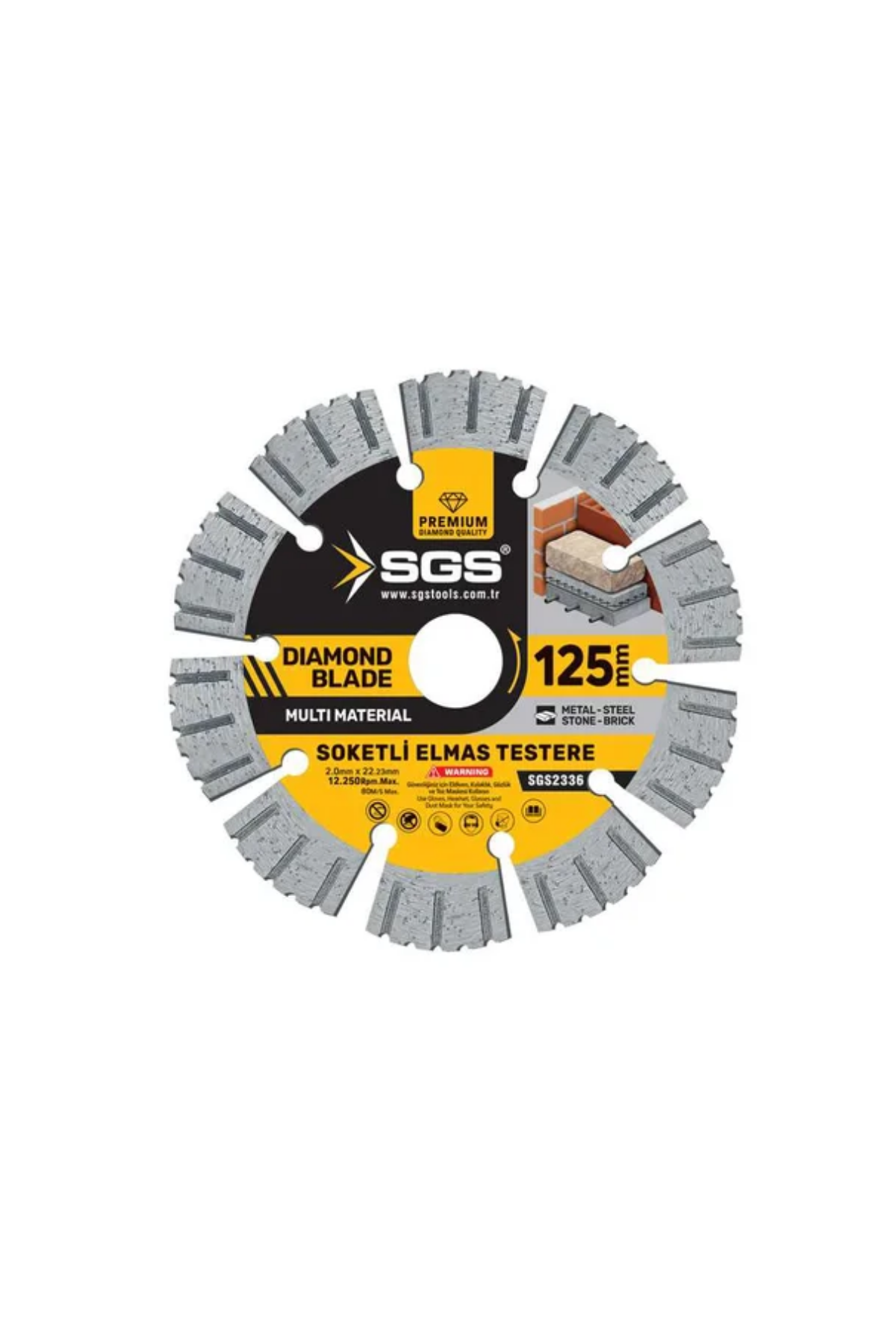 SGS SOKETLİ ELMAS TESTERE MULTI-MATERIAL 125mm