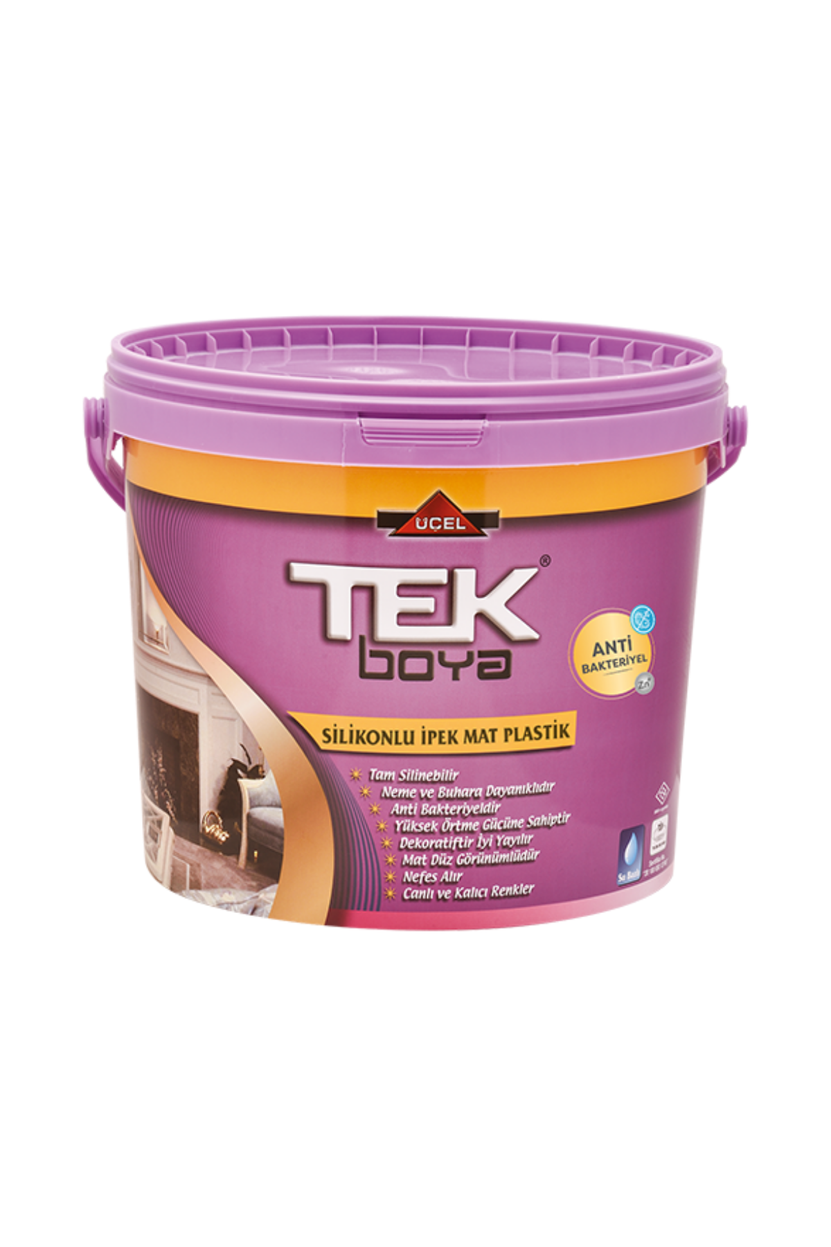 TEK SİLİKONLU İPEK MAT PLASTİK BOYA GÜMÜŞ 2,5Lt